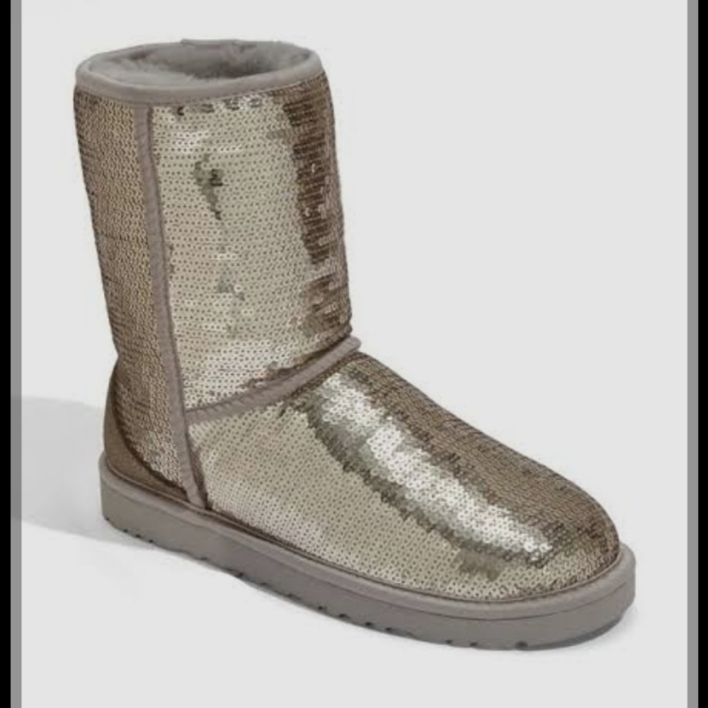 UGG Gold Sequin Ankle Boots
